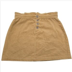 NWT  -  Lottie Moss Tan Corduroy Mini Skirt Sz L